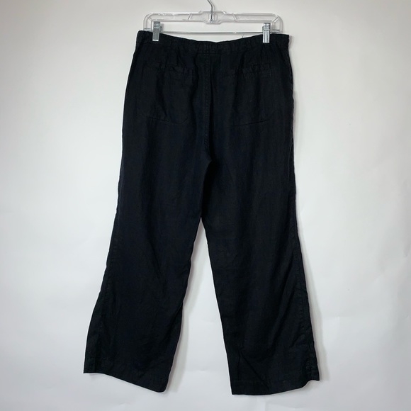 Old Navy 100% Linen Black Pants Flare Size 8 - Picture 4 of 4